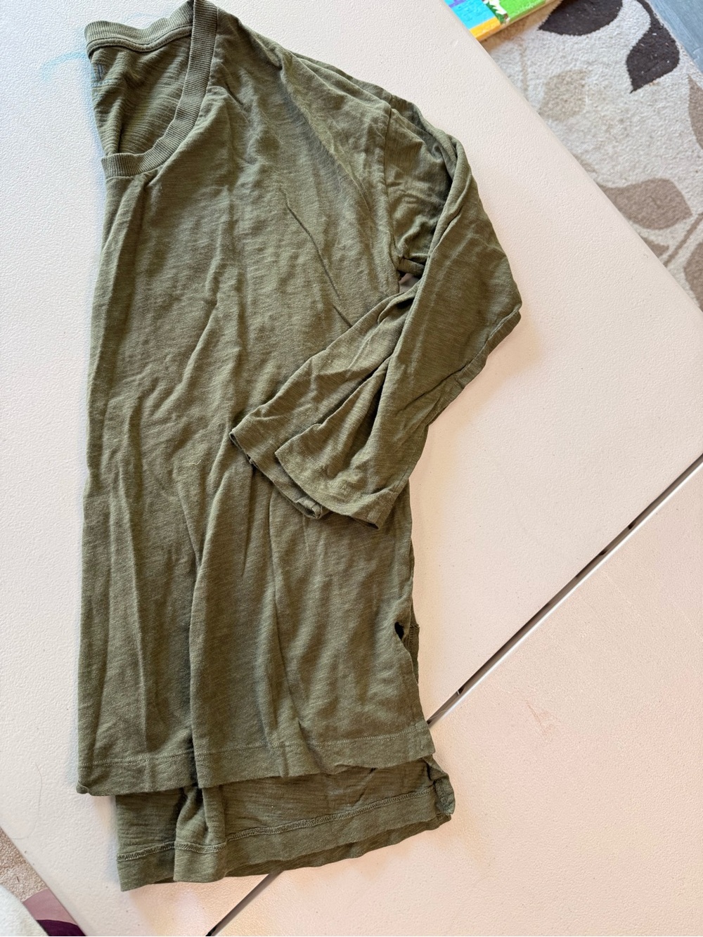 GAP Olive Green Maternity Tee with Blue Logo